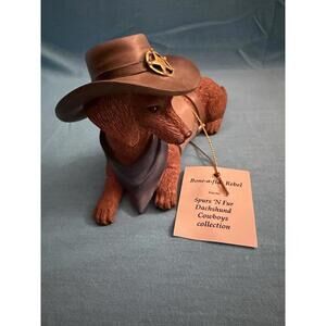 Hamilton Collection Spurs 'N Fur Yorkie Cowboy- Bone-a-fide Rebel Figurine w/COA